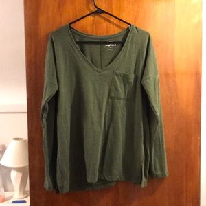 Olive Old Navy boyfriend style long sleeve